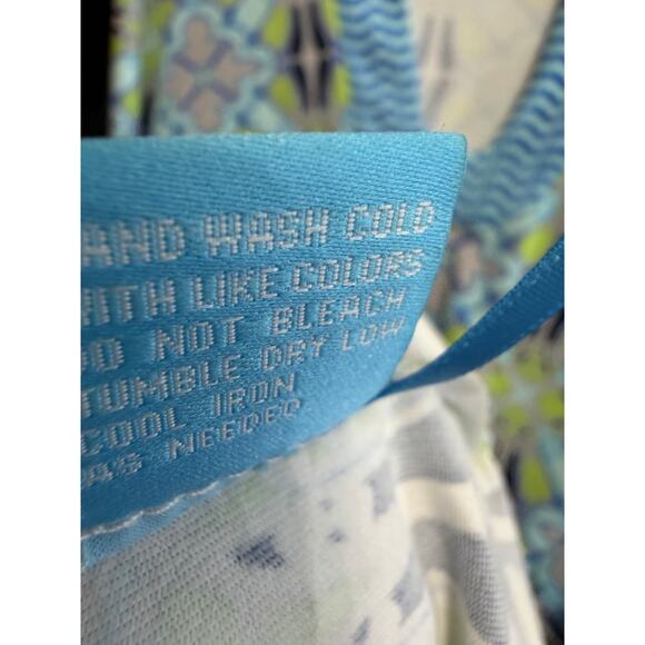 J. Mclaughlin Gisel Catalina Cloth Dress Blue Green Geometric Sheath Sz XL - Picture 10 of 10